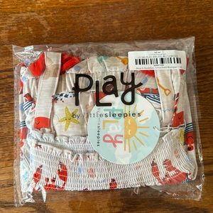 Little Sleepies NIB Beach Buddies Smocked Romper- Size 10